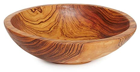 Naturally Med - Fuente de madera de olivo para frutas o ensaladas, 18 cm