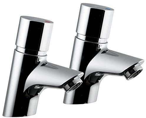 Armitage Shanks Avon 21 push button self-closing basin pillar taps in chrome. B8267AA