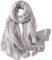 Lina & Lily Damen Langer Schal Stola Federleicht mit Glanz-Schimmer (Silber)