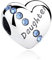 NINGAN Perline pendenti in argento sterling charm a forma di cuore di lettering di famiglia adatto per braccialetti da donna (fascino della figlia del cuore)