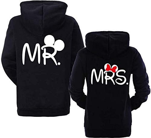 Couple Camp Mr Mrs Hoodie Pärchen Pullover Paare King Queen Fun Spruch - 1x Herren Mr. Schwarz M