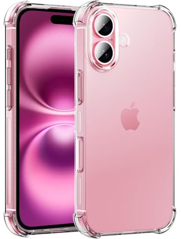 KP TECHNOLOGY Case For iPhone 16, iPhone 16 Case With Reinforced Corners, Drop Protection Soft TPU Bumper Phone Cover for iPhone 16 (Clear)