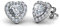 DEPHINI - Weiße Herz Ohrringe - 925 Sterling Silber - Feiner Schmuck Ohrstecker für Frauen - Rhodiniertes Silber - Zirkonia, Kristall, Zirkonia