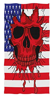 Mnsruu Handtuch mit USA-Flagge, Sugar Skull, weich, für Bad, Hotel, Spa, Fitnessstudio, Sport, 76 x 38 cm