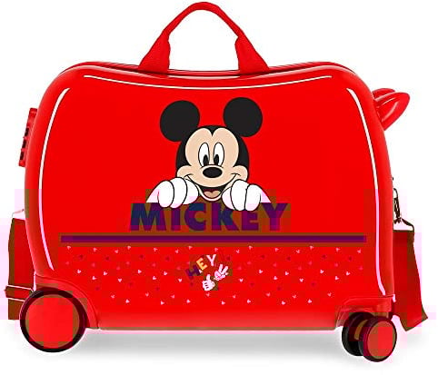 Disney Happy Mickey Kinder-Koffer Rot 50x38x20 cms Hartschalen ABS Kombinationsschloss 3,1Kgs 4 Räder Handgepäck
