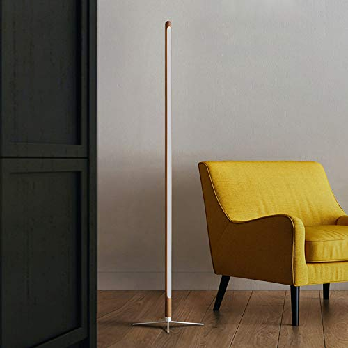 ACMHNC Stehlampe Wohnzimmer Dimmbar aus Holz, 24W LED Holz Stehleuchte mit Fernbedienung für Schlafzimmer Studie, Minimalistisch Modern Standleuchte Leselampe Bürolampe,3000K/6000K,150cm