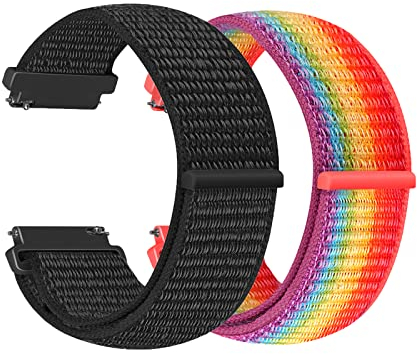 Vodtian 22mm Nylon Armband Kompatibel mit Samsung Galaxy Watch 3 45mm/Galaxy Watch 46mm/Gear S3 Classic/Frontier/Garmin Vivoactive 4, Ersatz Sport Loop Uhrenarmband für Damen Herren