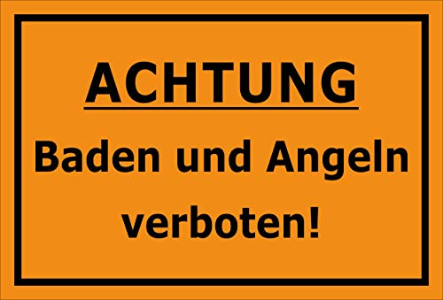 Melis-Folienwerkstatt Schild Baden Angeln verboten 30x20cm - Bohrlöcher - 3mm Aluverbund – 20 VAR S00110-001-E