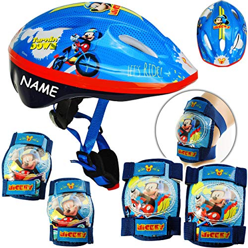 alles-meine.de GmbH 5 TLG. Set: - Sicherheitsset - Kinderhelm/Fahrradhelm - - Mickey Mouse - Gr. 52-56 - Circa 3 bis 15 Jahre - Größen verstellbar/mitwachsend - TÜV geprüft..