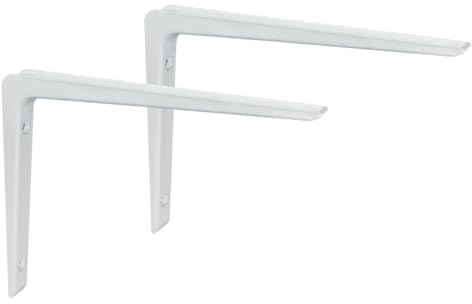 PRIOstahl Regalkonsole Premium Aluwinkel Weiß 200x250mm 2er Set Regalträger Regalwinkel Regalhalter Wandkonsole Winkelkonsole Regalbodenträger - sehr Stabil