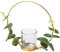 2er Set edle Teelichthalter Hoops aus Metall & Glas Botanical Eukalyptus Gold grün Kerzenständer für Teelichter Tisch-Deko Wohnungs-Dekoration Hochzeits-Deko Accessoires & Zubehör Weihnachten