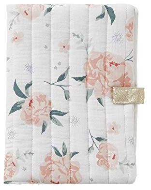 VERTBAUDET Protège carnet de santé EAU DE ROSE écru/rose TU