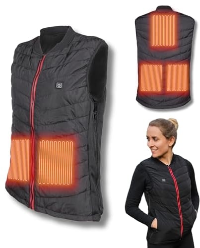 NorthHeat Premium beheizbare Weste | Größe S | Heizweste für Damen und Herren | Kleidung bis 55°C mit 5 beheizten Zonen | beheizte Weste OHNE AKKU (Powerbank)