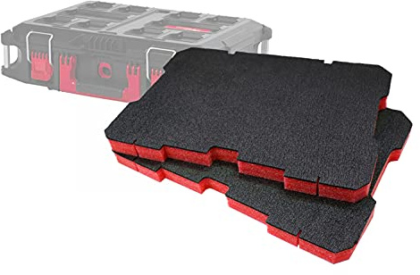 Shadow Foam Schaumstoffeinlagen für Milwaukee Packout Toolbox Box 2 & 3 – DIY Schaumstoffeinlage für Werkzeugkoffer Organisation – Werkzeugaufbewahrungssystems - Zweierpack - Rot (30 mm Tiefe)