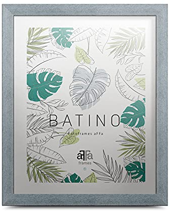aFFa frames, Batino, Cadre photo en bois, Light, Rectangle, avec façade en verre acrylique, dos HDF, Silver, 40x60 cm