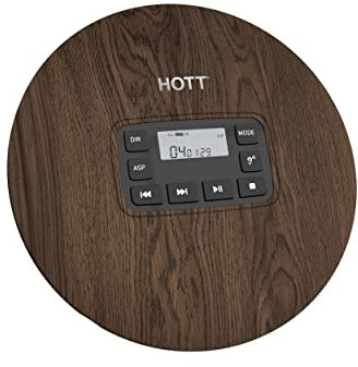 jiande Portable CD Joueur avec Protection Anti-Skip Stereo Earbuds-Walnut Grain CD-R/CD-RW / MP3 Compatible LA CHAÎNE Hi-FI Joueur Super Battery Life-Home Voiture & Voyage