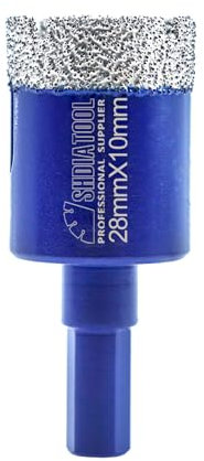 SHDIATOOL Broca de Diamante 28mm Sierra Perforadora de Vástago Triangular Porcelana Cerámico Azulejo Granito Mármol