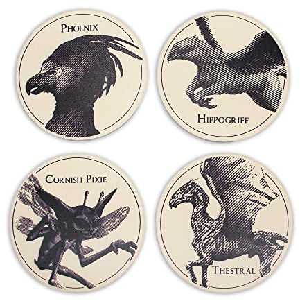 Half Moon Bay Harry Potter Magical Creatures Untersetzer aus Keramik, Weiß, 4 Stück