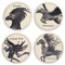 Half Moon Bay Harry Potter Lot de 4 Dessous de Verre en céramique Motif créatures Magiques Blanc