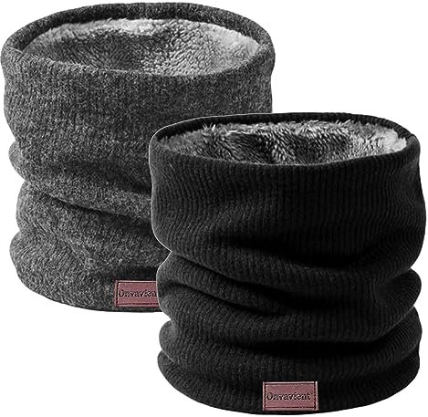 Onvavient Calentador de Cuello Hombre Mujer, Invierno Bufanda Tubular Cuello, Forro Felpado Calentador Cuello Engrosado y Elástico