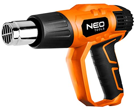NEO TOOLS Sengmaschine 2000W, Temperaturbereich:I: 50ºC, II: 70-600ºC, Luftströmung 300-500 l/min, (LxH) 250 x 190 mm, Masse 0,77 kg, Zubehör 4 Düsen, Kratzer mit Handgriff, Koffer