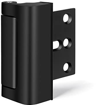 DUOSI Childproof Door Reinforcement Lock, Home Security Door Lock with with 8 Screws, 3 Inch Stop Withstand 800 lbs for Inward Swinging Door, Upgrade Night Lock to Defend Your Home (Black)
