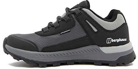 Berghaus Kids’ Galactic Low Walking Shoe with High Traction Sole, Waterproof, Breathable, Lightweight (Grey, UK Footwear Size System, Little Kid, Numeric, Medium, 12)