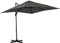Outsunny Ombrellone da Giardino a Manovella con Angolazione Regolabile su 5 Livelli e Rotazione a 360°, 2.5x2.5 m, Grigio