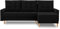 Ecksofa Lena 227x148 mit schlaffunktion und Bettaksen - Klassisch Design - Eckcouch mit Stauraum - Auffälliger Kronos Stoff - Kissen - Holzfüße - Auswahl an Farben (Kronos 07 RECHTS)
