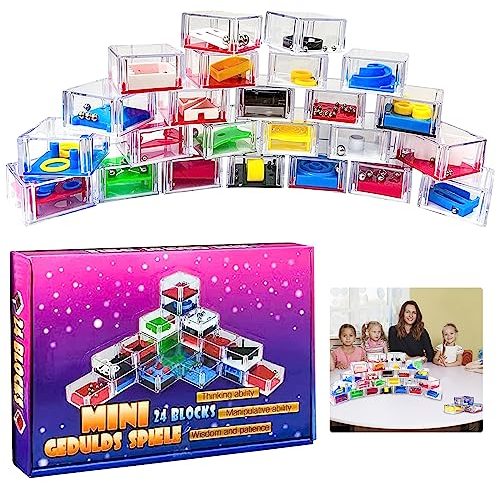 24 Stück Geduldsspiele Mini Denkspiel, Knobelspiel, 3D Geduldspiele Mit Kugeln, Geschicklichkeitsspiel für Kinder und Erwachsene, Lernspielzeug Fördert die Konzentration, Kindergeburtstag Mitgebsel