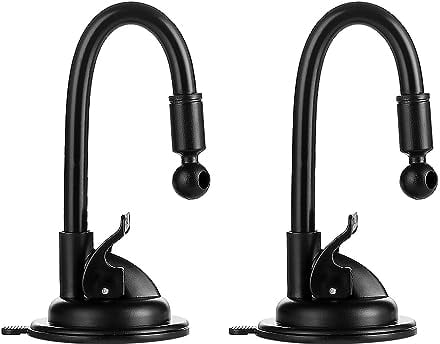 ThtRht 2 Pack Car Phone Holder Mount Suction Cup Replacement with Long Arm Gooseneck 17mm Ball Joint Connector Suction Stand for Car Windshield Mirror Shower Phone Holder Clips GPS Navigator