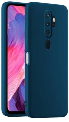 HULLIN Colorful Silicone Phone Case Cover, Suitable for OPPO A9 2020 / OPPO A5 2020 (6.5) - Sapphire Blue