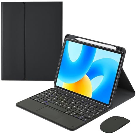 GUPENAA Tastaturhülle mit Touchpad für Huawei MatePad 11,5 Zoll 2023 mit Stifthalter, magnetische, abnehmbare Tastatur mit Bluetooth-Maus, schwarz