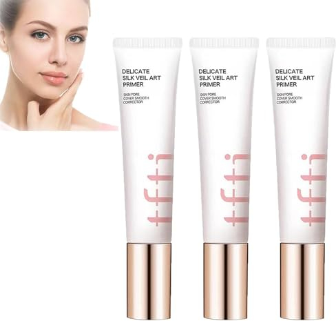 Delicate Silk Veil Art Primer, Skin Pore Cover Smooth Corrector, Primer for Face Before Makeup, Oil Control Invisible Pore Primer Concealer Lazy Tone Up Cream (3PCS)