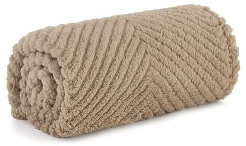 BEDSURE Waschbar Hundedecke Kleine Hunde - 80x60 cm Hundedecke Sofa aus Coral Fleece, Hundedecke Flauschig und Weich, Katzendecke für Katzen, Haustier Decke für Unterwegs, Sofa, Braun
