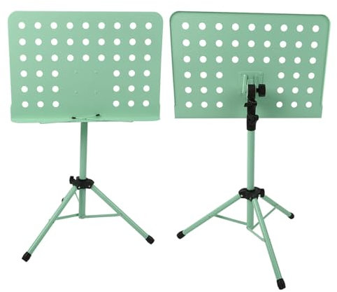 Tragbarer und Stabiler Notenständer, Höhenverstellbar, Rutschfeste Füße, Geeignet für Gitarre, Violine und Mehr, Leicht und Kompakt, Ideal für Musiker und Studenten (Grün)