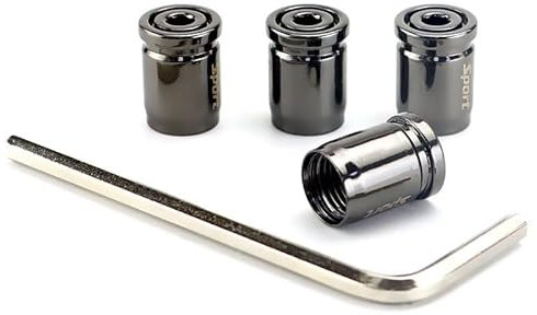 4 Stück Legierung Auto Reifen Ventilkappen für Renault Twingo II 2011-2014, Korrosionsbeständig Auslaufsichere Ventilkappen Auto Zubehör,Black