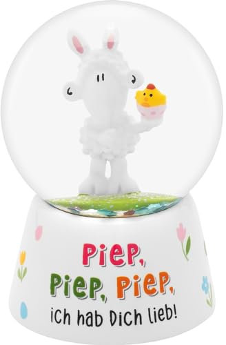 Sheepworld Traumkugel mit Motiv Piep | Schneekugel zum Schütteln, Höhe 6,5 cm, Polyresin, Glas | Geschenk Ostern, Osternest, Osterdeko | 70267