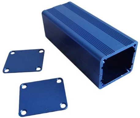 Aluminium Projektbox Kühlbox, Elektronik Anschlussdose Verteilerkasten Elektrokoffer Gehäuse für Leiterplatte, 29 * 32 * 80mm (Blau)