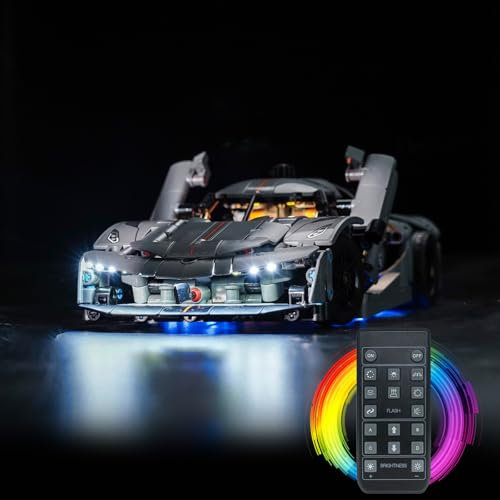 Kit de luz de Mando a Distancia Compatible con Lego 42173 Jesko Absolut Grey Hypercar (no Modelo), Juego de iluminación LED Compatible con Lego Technic Jesko Absolut Grey