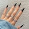 24PCS Halloween Fake Nails,Medium-Long Sharp Witch Fake Nails,Halloween Press on Nails,Acrylic French Stick on Nails with Glue,Black Gradient Manicure,Full Cover Home DIY Cosplay