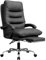 Fauteuil de Bureau avec Repose-Pieds Télescopique, Chaise Bureau Ergonomique avec Large Assise Rembourrée et Coussin de Soutien Lombaire, Dossier Inclinable et Hauteur Réglable, Charge Max.150 kg,Noir