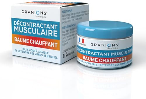 GRANIONS Décontractant Musculaire - Creme Chauffante Musculaire - Articulations et Muscles - Baume Décontracturant Musculaire - Vaseline, Camphre, Huiles Essentielles