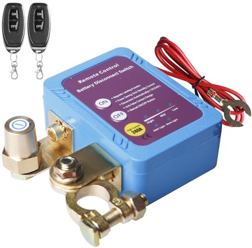 12V Drahtloser Ferngesteuerter Auto Trennschalter, 12V 240A Auto Remote Batterietrennschalter mit Fernbedienung Kill Switch Anti-Diebstahl Automatische Abschaltung Schalter für Auto RV ATV LKW Boot