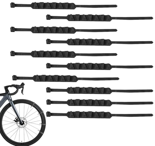 Yplkm Catene da neve per moto, Catene da neve, Fascette fermacavi antiscivolo 10X, Catene di Sicurezza, Cinghie per Pneumatici Invernali Riutilizzabili per Moto, Scooter