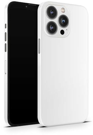 Skins4u Schutzfolie Skin Cover Skins Design Folie Kratzerschutz kompatibel mit iPhone 12 13 14 15 16 Mini Pro Pro Max (Weiss)
