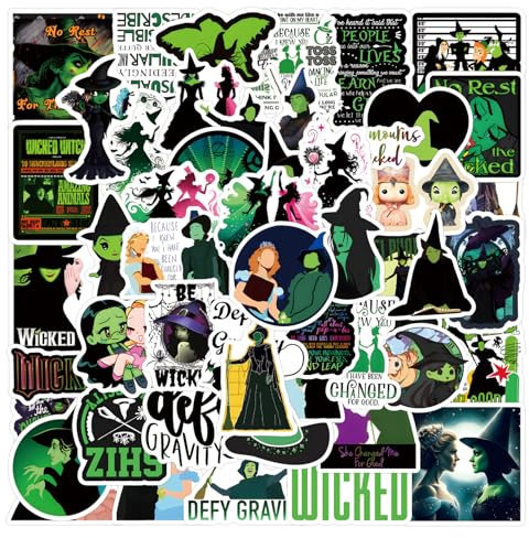 Auony 110Pcs Witch Stickers Pack, Witch Aesthetic Vinyl Waterproof Sticker Decals for Water Bottle,Laptop,Phone,Skateboard,Scrapbooking