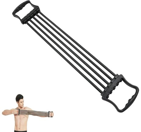 Brust Expander Fitness Verstellbarer Chest Expander Muscle Pull Exerciser für Heimfitness Krafttraining und Yoga (Schwarz)