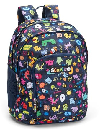 COMIX Zaino organizzato, Unisex-Bambini e Ragazzi, Blu, 32x43Hx23 cm