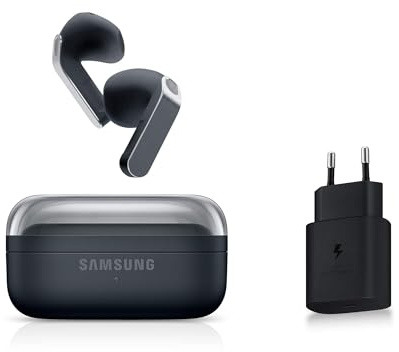 Samsung Galaxy Buds4, Écouteurs Bluetooth sans Fil, Haut-Parleur Dynamique, Codec Hi-FI, Appels Ultra clairs, Audio 360, Réduction de Bruit Adaptative, Chargeur Secteur Inclus, Noir
